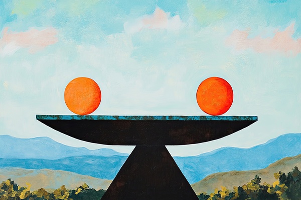 Balanced Orbs Above Valley 78HNP2 55 Print