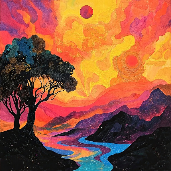 Celestial River Flow 9H4NPZ 60 by Abstract Rebellion