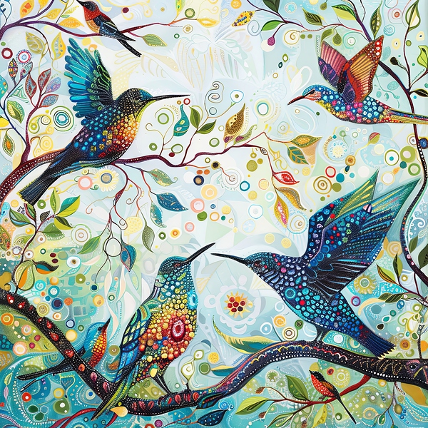 Jewel-Toned Hummingbirds by Abstract Rebellion