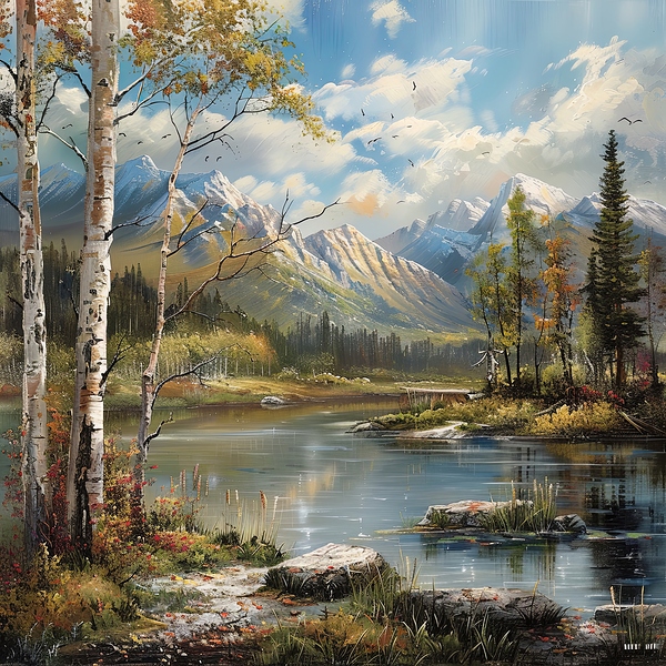 Tranquil Alpine Reflections Print
