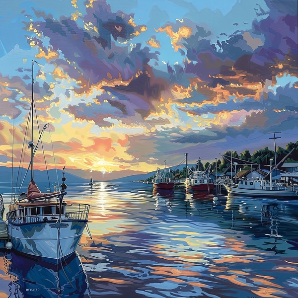 Harbor at Sunset by Abstract Rebellion