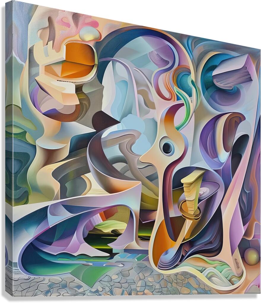 Abstract Forms Intertwined H2N9P4 55 Canvas Print