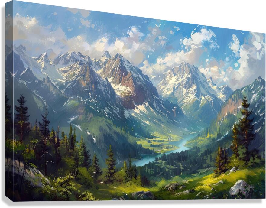 Alpine Valley Vista H29NJP 55 Canvas Print