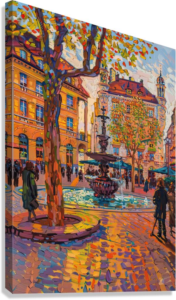 Autumn Fountain Glow 5H9N2Z 55 Canvas Print