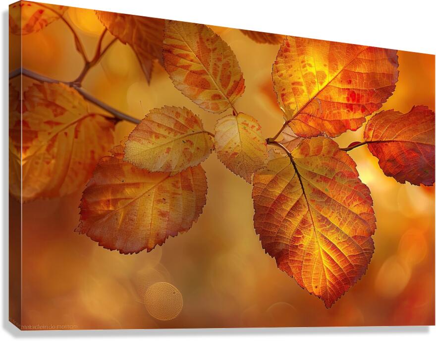 Autumn Leaves Glowing Y59H7N 45 Canvas Print