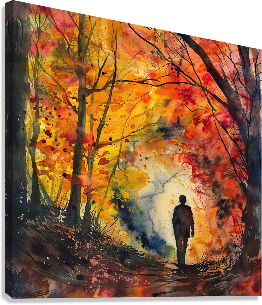 Autumn Path 79B2D3 55 Canvas Print