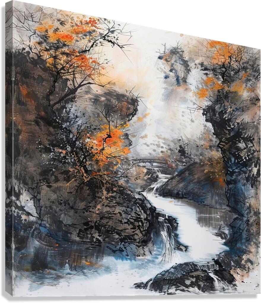 Autumn River Journey 9H3N2Z 62 Canvas Print