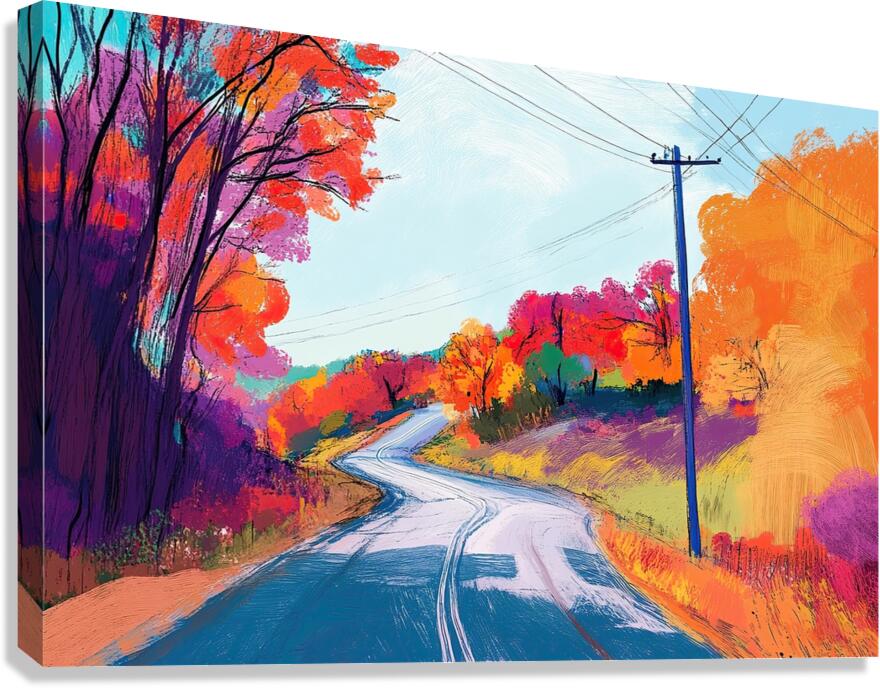 Autumn Road Ahead 9P3N4H 58 Canvas Print