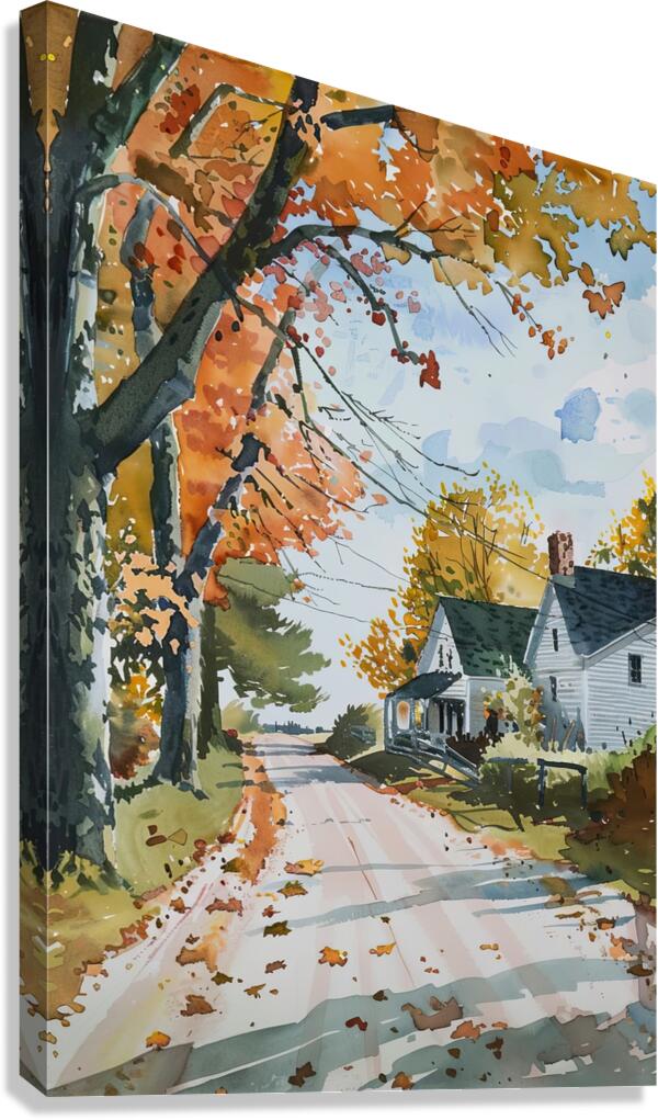 Autumn Road Home 29HBCJ 57 Canvas Print