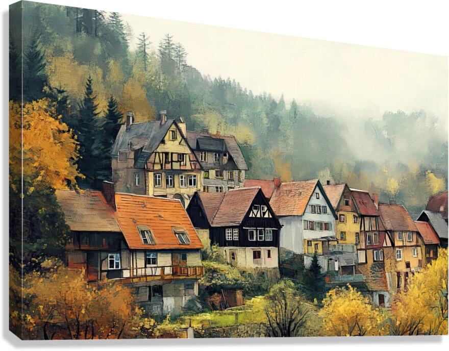 Autumn Village Charm 29HBCJ 62 Canvas Print
