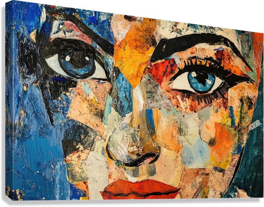 Azure Gaze Collage Y9H2N3 60 Canvas Print