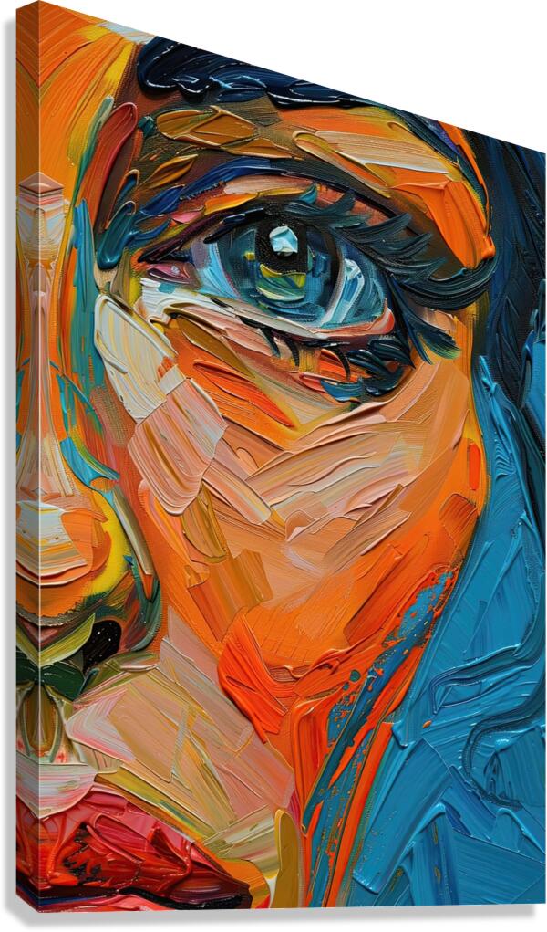 Azure Gaze Impasto Y59H7N 63 Canvas Print