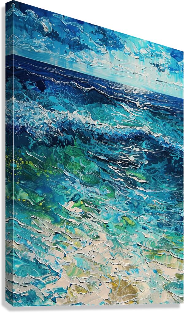 Azure Ocean Waves H29P3 65 Canvas Print