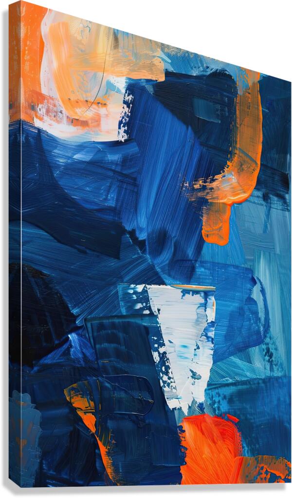 Azure Orange Currents H29PNZ 58 Canvas Print