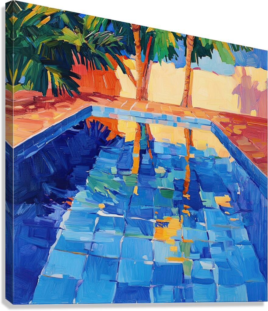 Azure Reflections Poolside 74K2N 55 Canvas Print