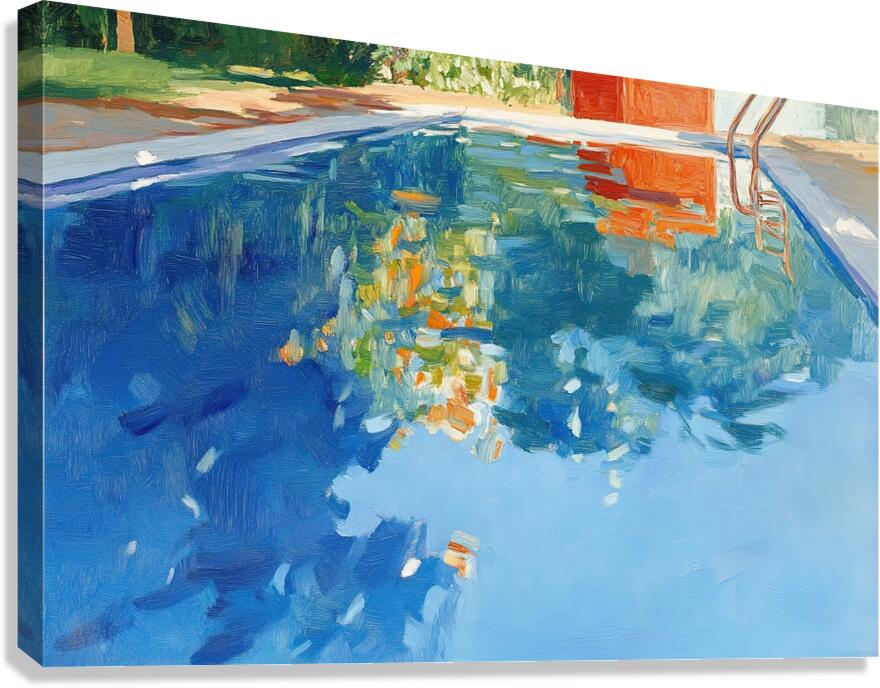 Azure Reflections Poolside 7H3N9P 58 Canvas Print
