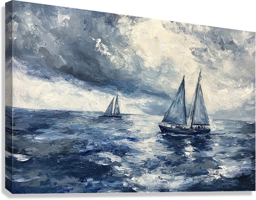 Azure Voyage Beneath Storm Clouds 7H9N2P 55 Canvas Print