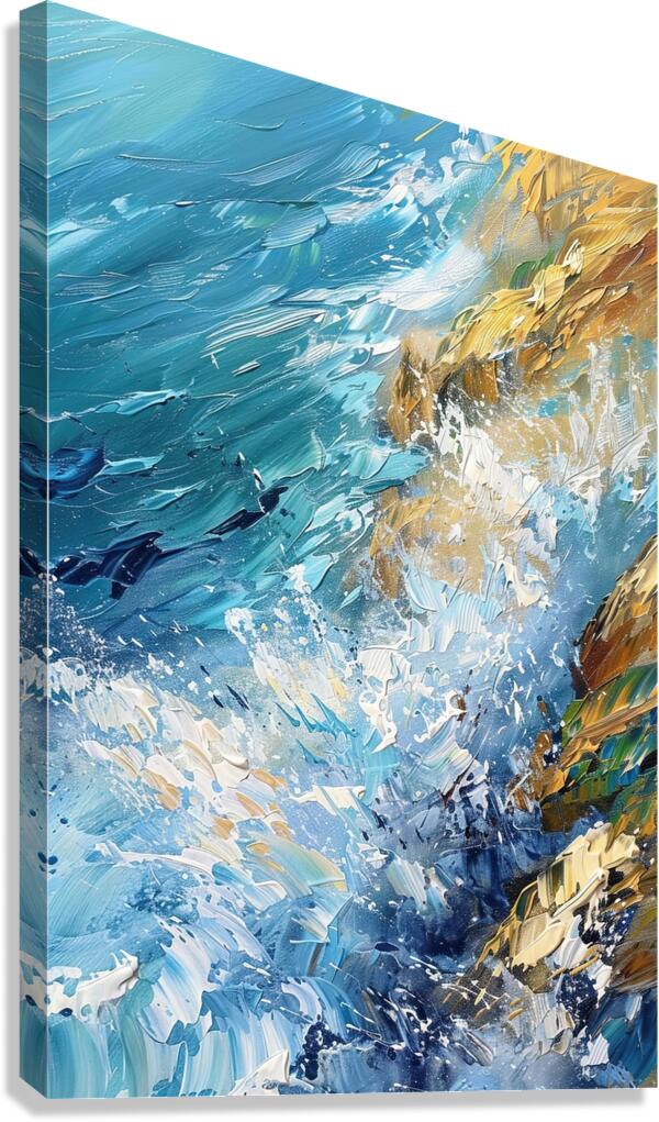 Azure Waves Crashing Y392HN 50 Canvas Print