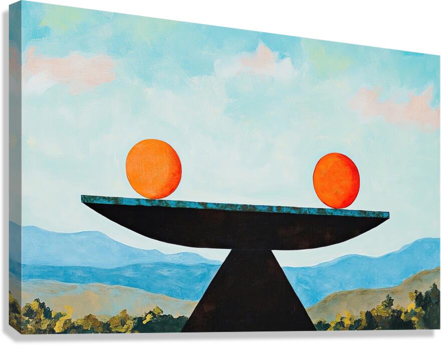 Balanced Orbs Above Valley 78HNP2 55 Canvas Print