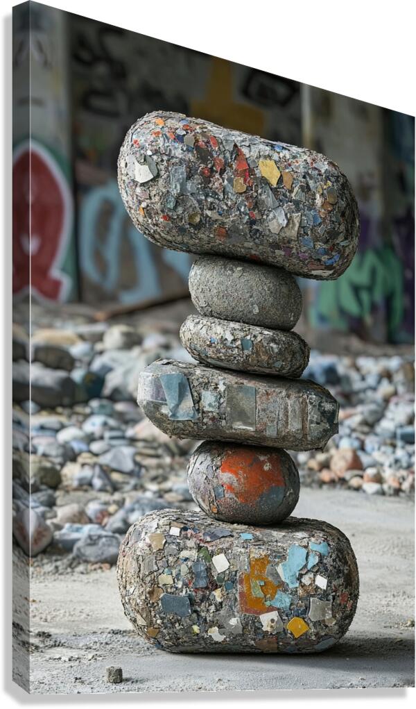 Balanced Stones Urban Decay 78HNKJ 45 Canvas Print
