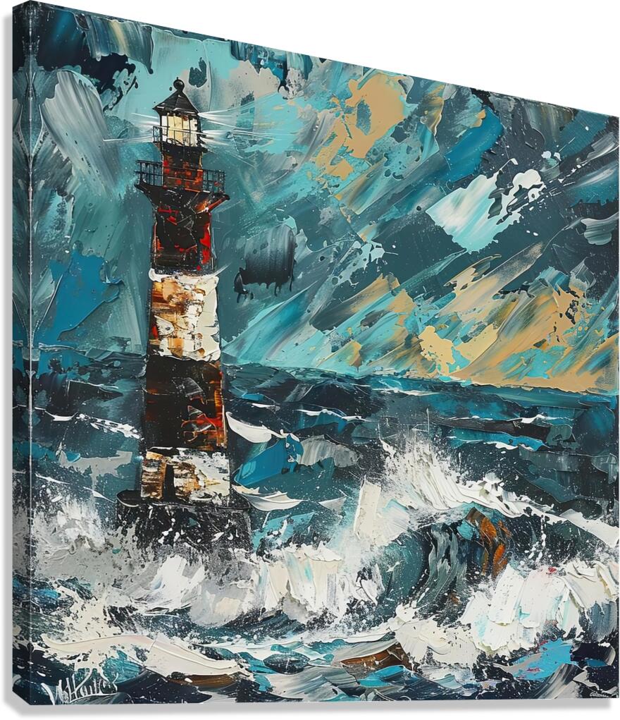 Beacon Amidst Tempest H9P4N2 65 Canvas Print