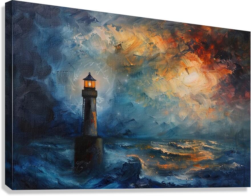Beacon of Hope Amidst Storm Z92H5N 55 Canvas Print