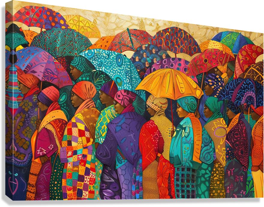 Beneath a Sea of Umbrellas 5H2N9Z 60 Canvas Print