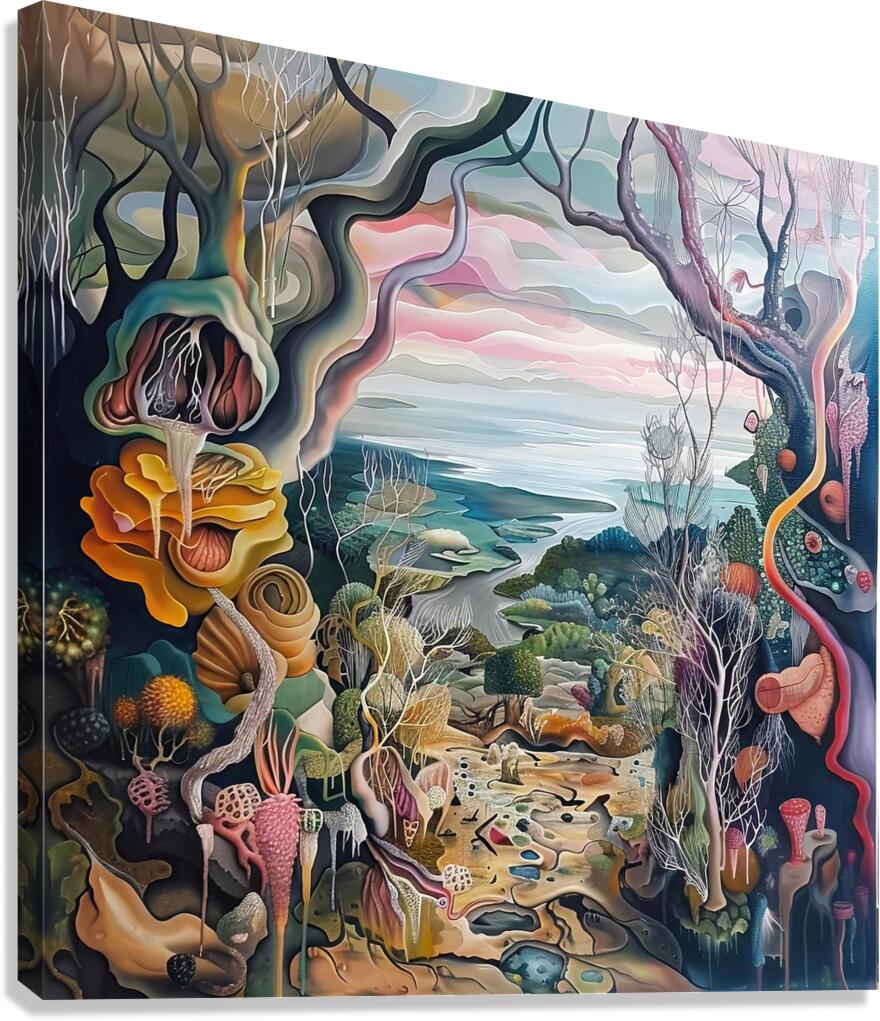 Biomorphic Seascape Vision H2N9P2 60 Canvas Print