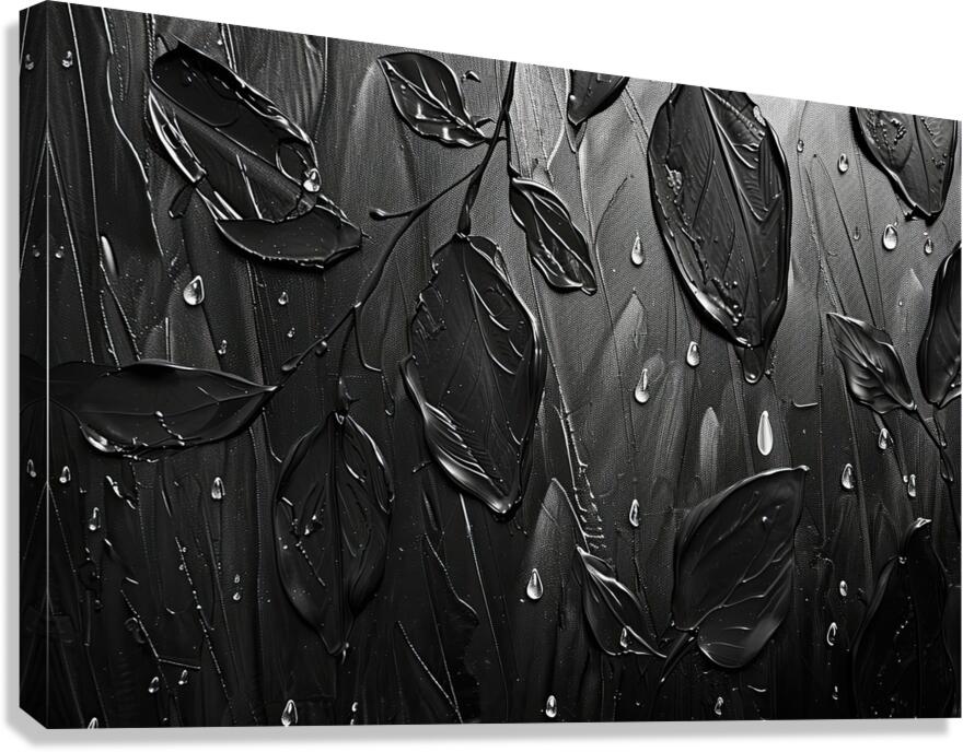 Black Rain Leaves 7P3H2N 49 Canvas Print