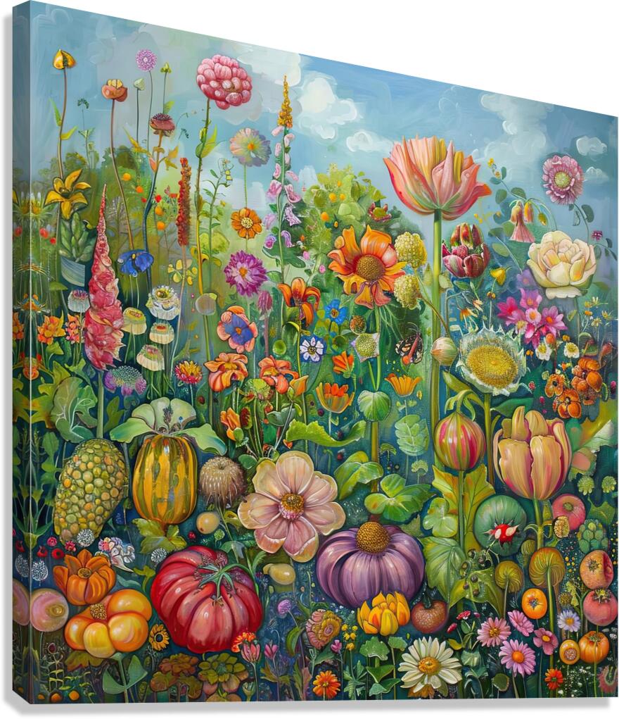 Blooming Garden Rhapsody H3N9B2 58 Canvas Print