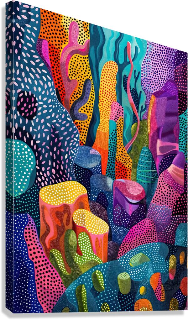 Chromatic Coral City 7H9N2P 60 Canvas Print