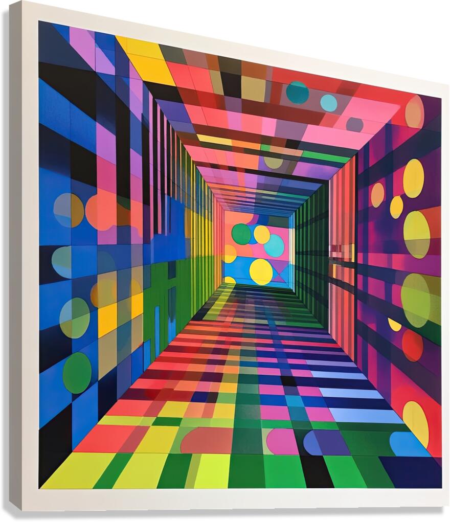 Chromatic Corridor H3N9P2 57 Canvas Print