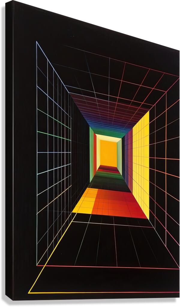 Chromatic Corridor H92N3Z 64 Canvas Print