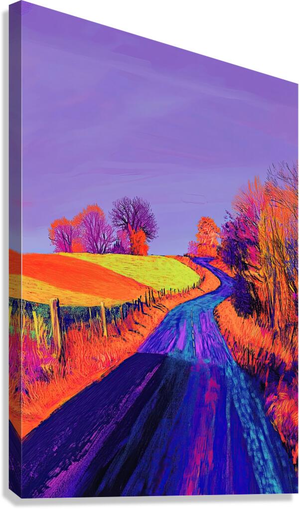 Chromatic Country Road H3N9B2 52 Canvas Print