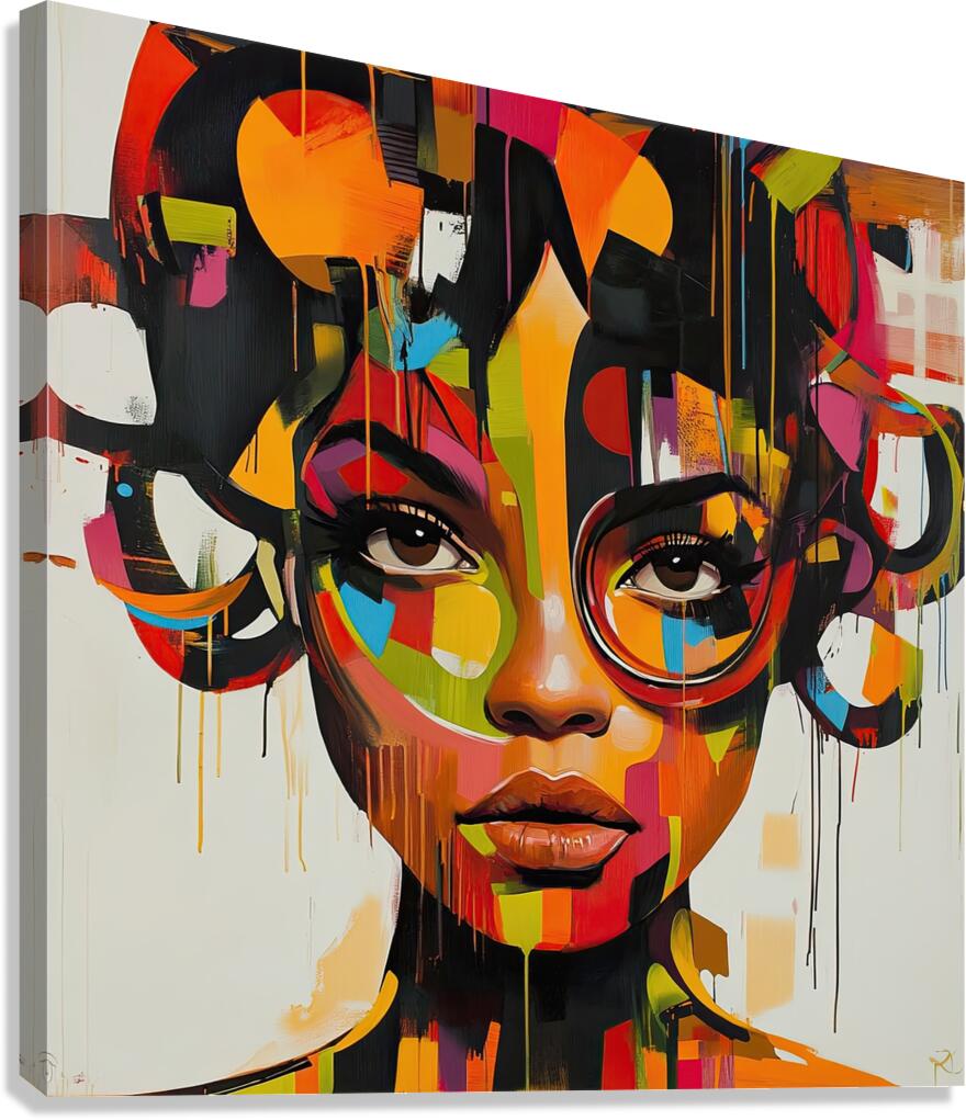 Chromatic Fusion Face H9P4N2 60 Canvas Print