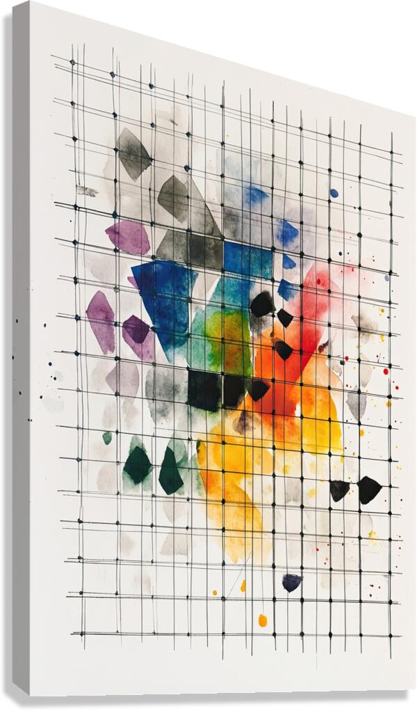 Chromatic Grid Interplay 5Z9N7H 48 Canvas Print