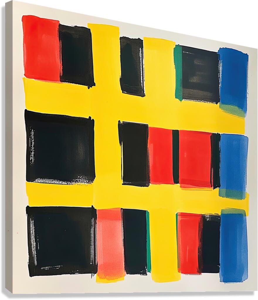 Chromatic Grid Interplay 7P3HK2 65 Canvas Print