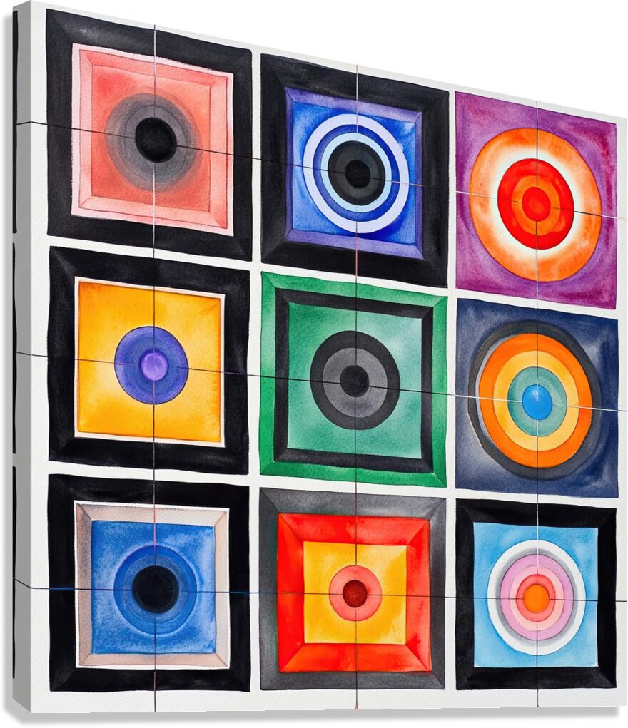 Chromatic Grid Study 29H3N8 52 Canvas Print