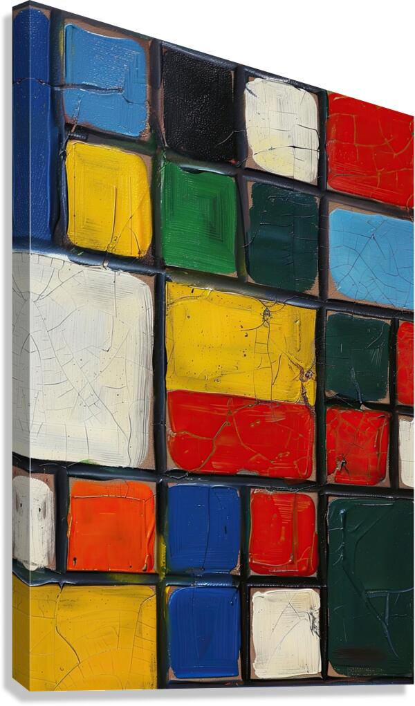 Chromatic Grid Y59H2N 45 Canvas Print