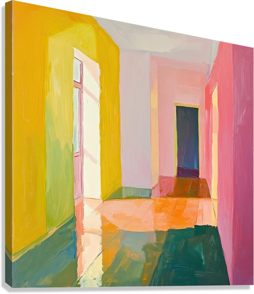 Chromatic Hallway NV93H2 55 Canvas Print