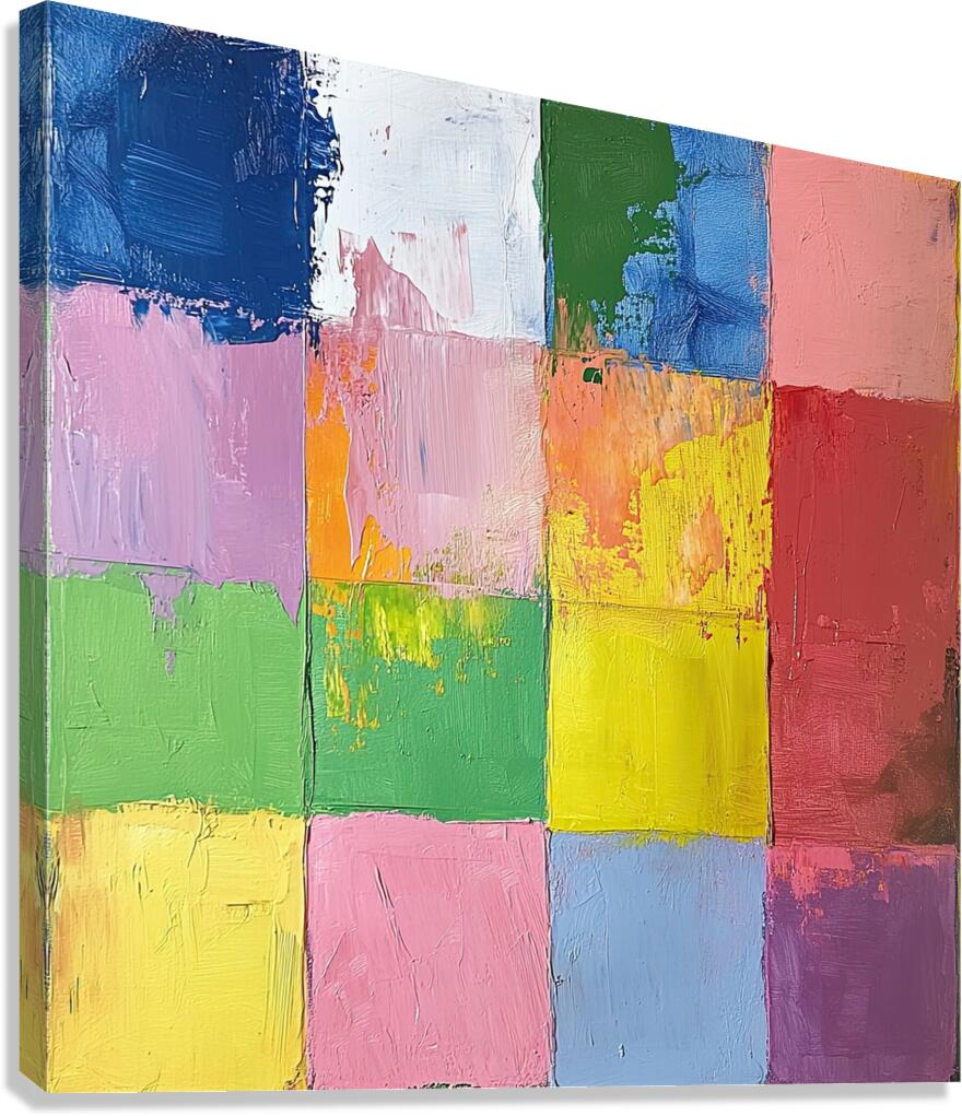 Chromatic Harmony Grid 92HJ5D 58 Canvas Print