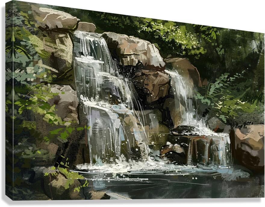Cascading Waters Flow 2Y9N7J 45 Canvas Print