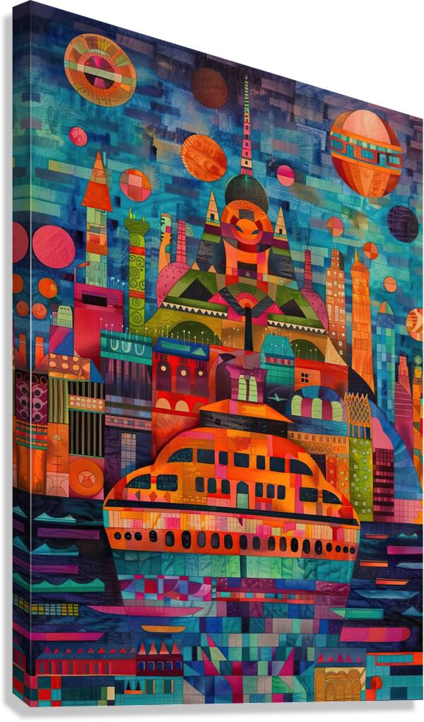 Celestial Cityscape Harbour 792B4K 45 Canvas Print