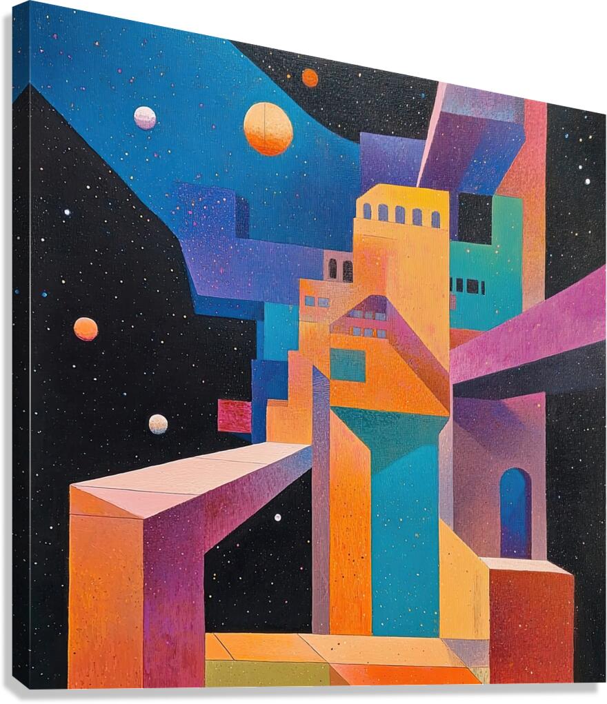 Celestial Cityscape K82H9N 55 Canvas Print
