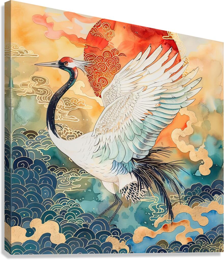 Celestial Crane Dance 7294B2 45 Canvas Print