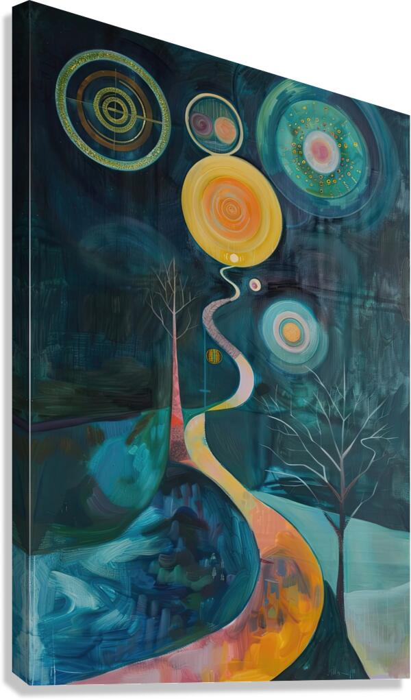 Celestial River Flows H3N9P2 55 Canvas Print