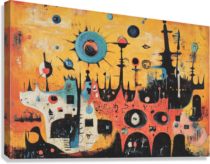 Celestial Dog City 7H3N2P 55 Canvas Print