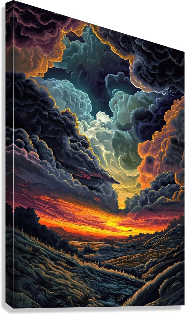 Celestial Sunset Embrace H92D3N 65 Canvas Print