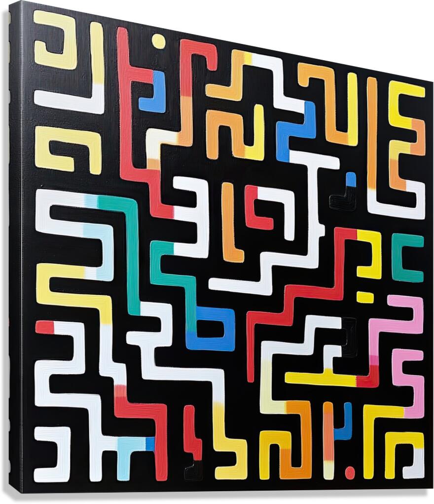 Chromatic Labyrinth 9H3N2P 64 Canvas Print