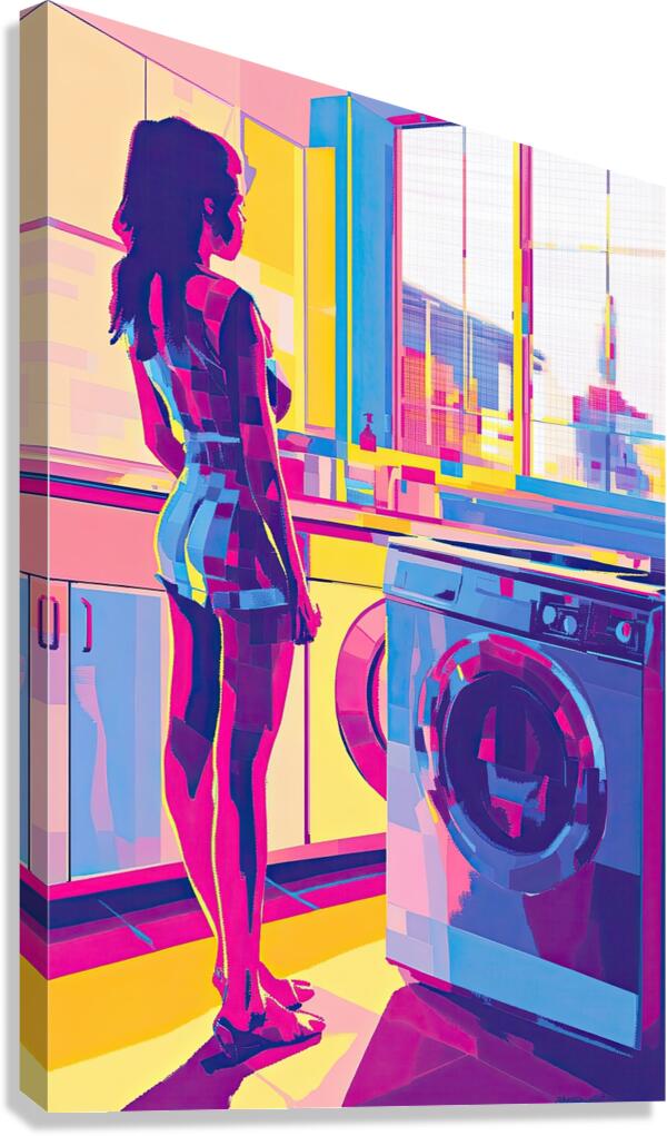Chromatic Laundry Day H3N5B2 47 Canvas Print